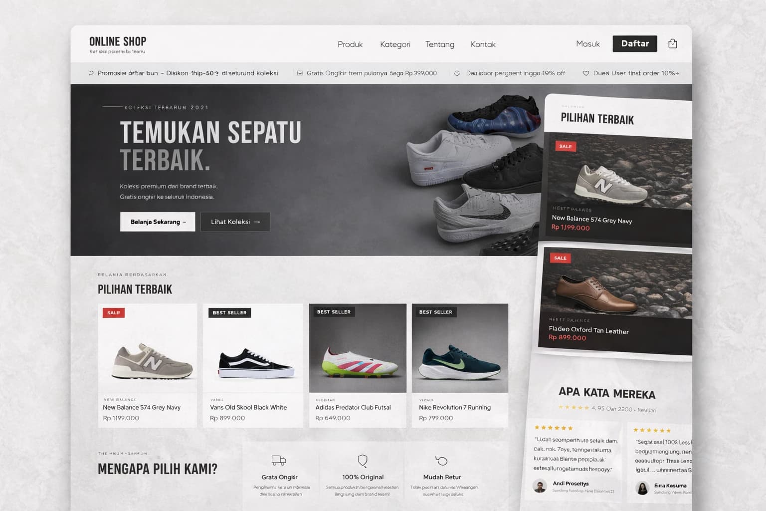 Toko Online Profesional – Payment Gateway, Pengiriman Otomatis & Admin Panel