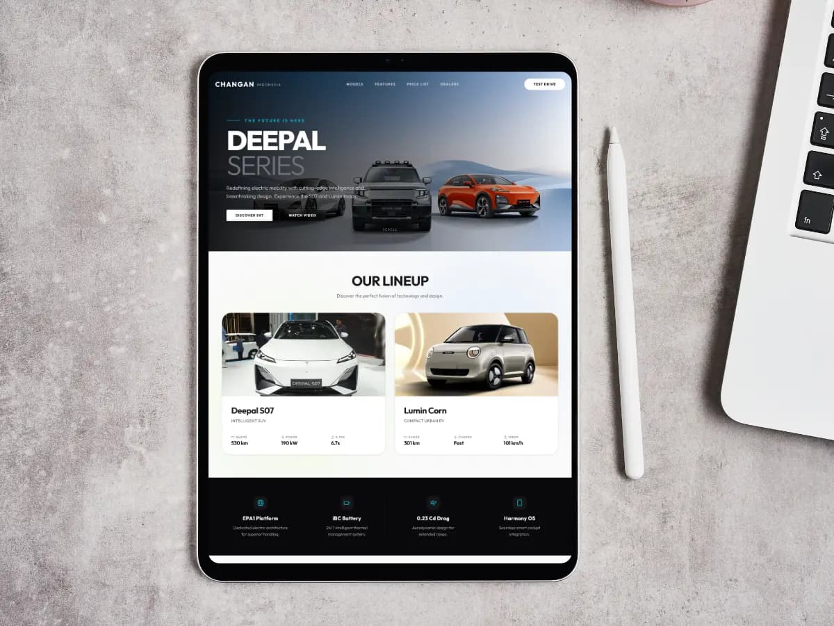 Jasa Pembuatan Website Sales Mobil – Changan Indonesia