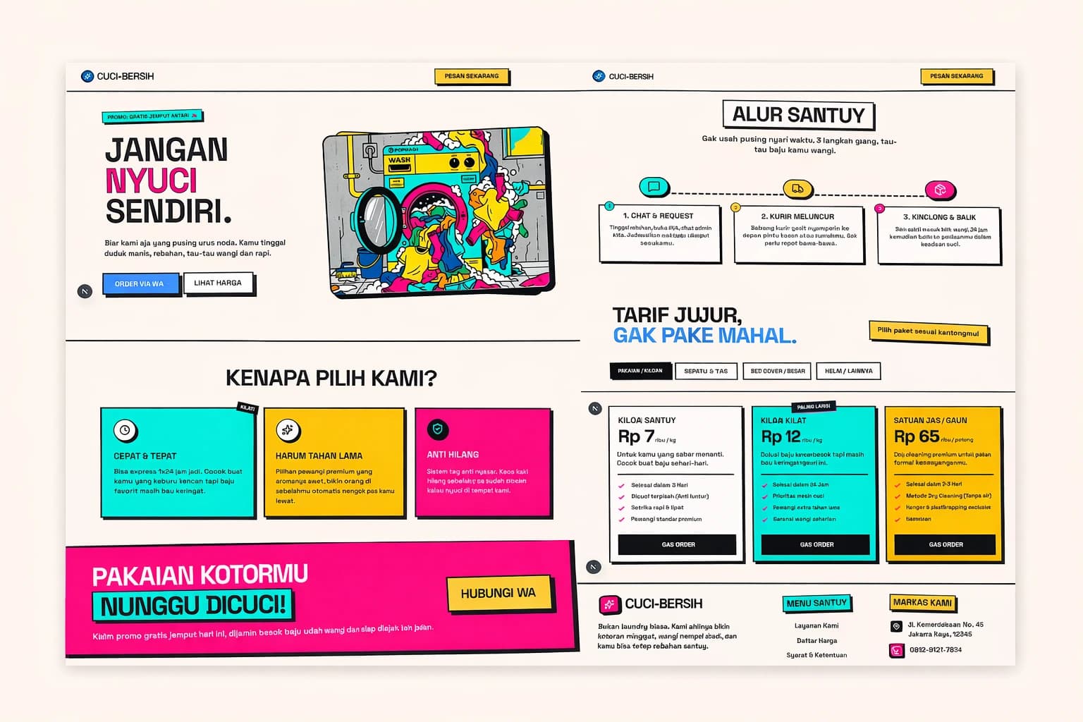 Landing Page Laundry Profesional – Website Modern Mulai 800 Ribu