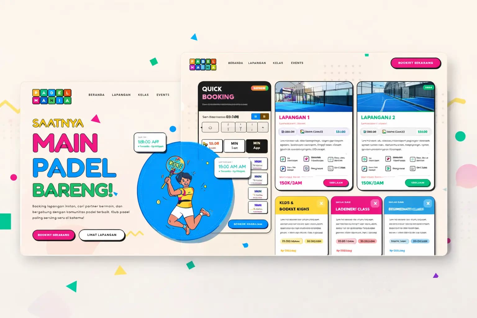 Website Padel Profesional – Landing Page & Booking Court Modern