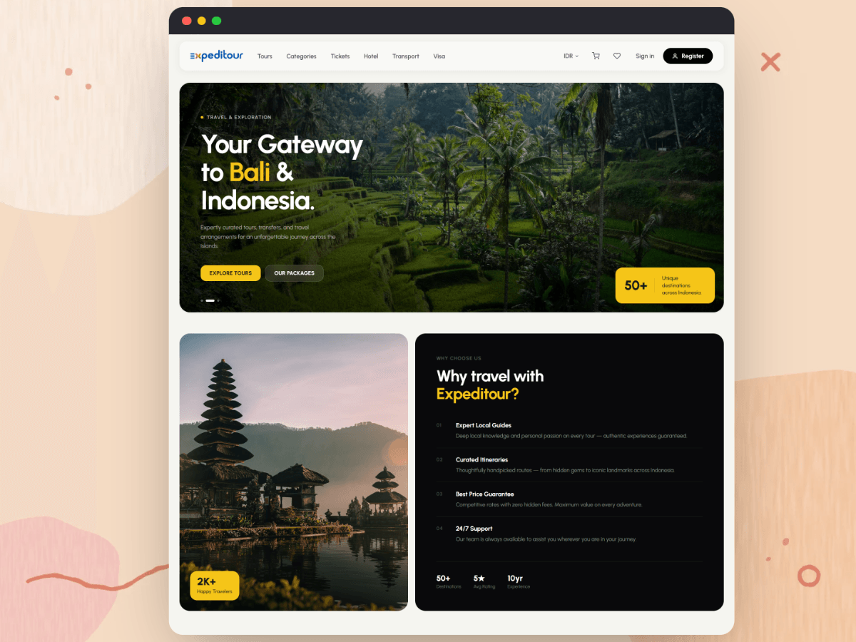 Expeditour — Website Tour & Travel Bali